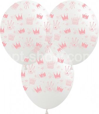 Латексный шар Art Show 12" KR-4 Короны Розовые ( 5 ст) (25 шт)