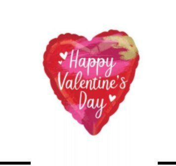 Фольгированный шар 18" Сердце "Happy valentine day" краски (Китай)
