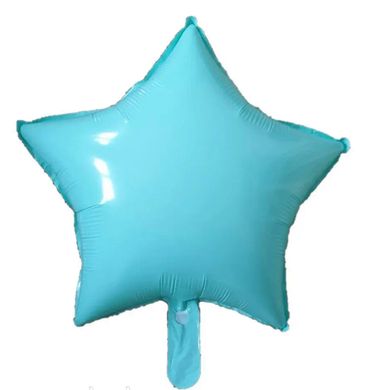 Фольгированный шар 18” Звезда макарун Бирюзовая (Китай)