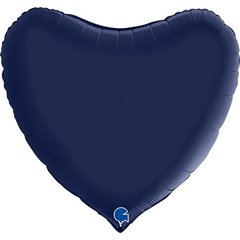 Фольгированный шар Grabo 36” Сердце Сатин Синий Navy