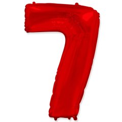 Фольгированный шар Flexmetal цифра «7» Красная 40"