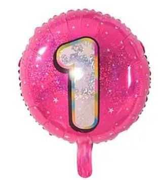 Фольгированный шарик 18&rdquo; круг 1 on pink (Китай)