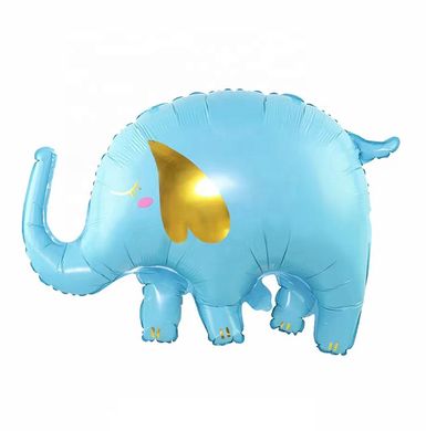 Фольгована кулька Велика фігура слоник блакитний 84 см (Китай)