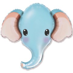 Фольгированный шар Flexmetal Мини фигура Слон голубой голова