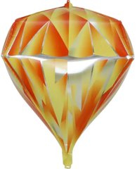 Фольгована кулька Велика фігура Діамант жовтий 60см (Китай)
