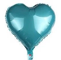 Фольгована кулька 10” Серце Аквамарин (Китай)