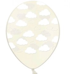 Латексный шар Belbal 12" Облака на прозрачном (1 шт)