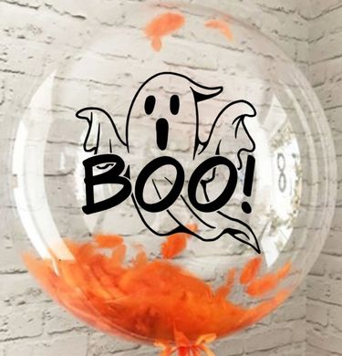 Наклейка Boo 1 привид Хеллоуїн на 18"-20" (25*26 см) + монтажка