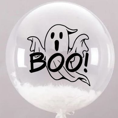 Наклейка Boo 1 привид Хеллоуїн на 18"-20" (25*26 см) + монтажка