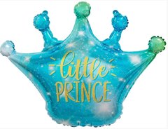 Фольгована кулька Велика фігура Корона блакитна голографія Little Prince (Китай)
