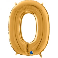 Фольгированный шар Grabo цифра «0» Золото 40" в уп