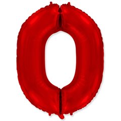 Фольгированный шар Flexmetal цифра «0» Красная 40"