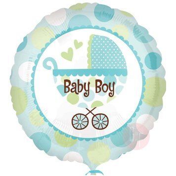 Фольгована кулька 18" круг з каляскою "baby boy" Китай