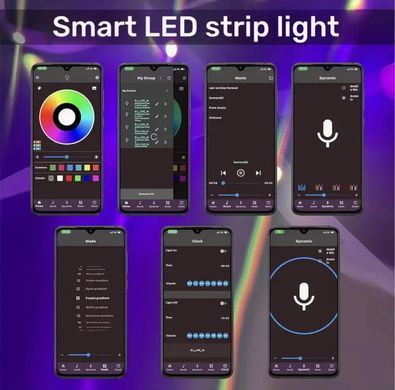Світлодіодна RGB LED стрічка 5м, від USB, пульт