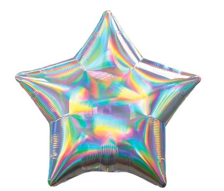 Фольгированный шар 18” Звезда Голограмма Серебро (Китай)