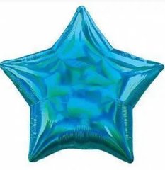 Фольгированный шар 18” Звезда Голограмма Синяя (Китай)