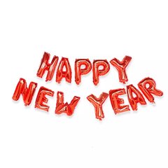Фольгована кулька Напис "Happy New Year" Червоний 40 см Нг (Китай)