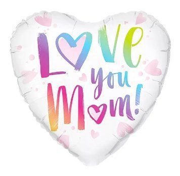 Фольгированный шарик 18&rdquo; сердце I love u Mom Китай