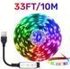 Світлодіодна RGB LED стрічка 10м, від USB, пульт