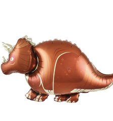 Фольгированный шар Большая фигура Динозавр коричневый Цератопс 91*57см (Китай)