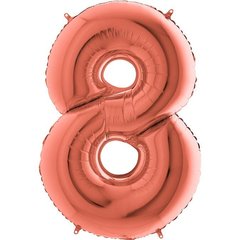 Фольгированный шар Grabo цифра «8» Розовое Золото 40" в уп