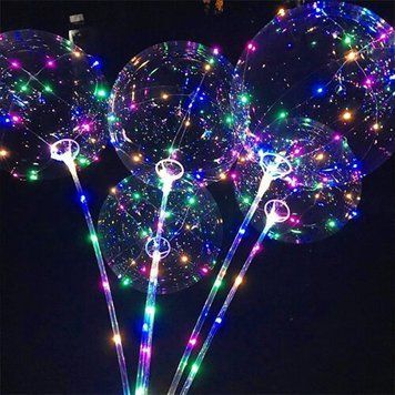 Повітряна кулька Сфера Bubbles (баблс) 18&rdquo; Прозорий Світиться на паличці 19&rdquo; нг (Китай)