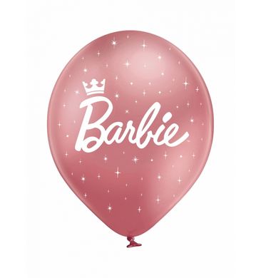 Латексный шар Belbal 12" Кукла Барби микс (хром розовый, белый, розовый) (25 шт)