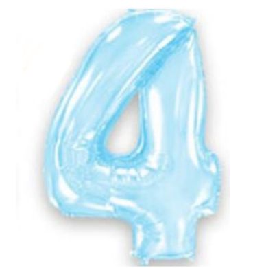 Фольгированный шар Flexmetal цифра «4» Голубой 40"