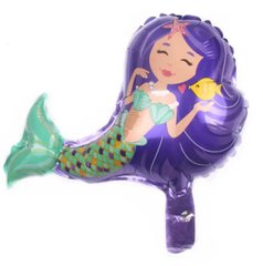 Фольгована кулька Міні фігура русалка фіолетова (Китай)