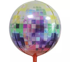 Фольгированный шар 22” Сфера Принт Диско шар разноцветный 55 см (Китай)