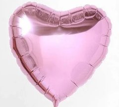 Фольгированный шар 10” Сердце Розовый Металлик (Китай)