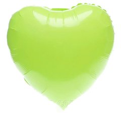 Фольгована кулька 18” Серце макарун Зелений (Китай)
