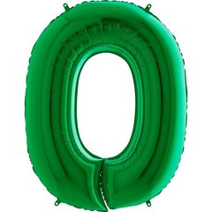 Фольгована кулька Grabo цифра «0» Зелена 40" в уп