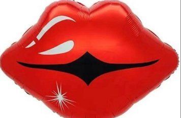 Фольгована кулька Велика фігура Губи червоні (Китай) (60 х 41 см.)