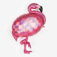 Фольгированный шар Большая фигура фламинго голограмма (Китай)