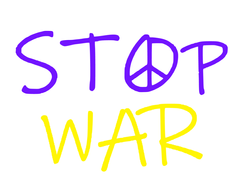 Наклейка Stop War + монтажка 30х20см(2 кольорові +10грн)
