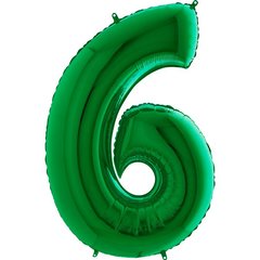 Фольгована кулька Grabo цифра «6» Зелена 40" в уп
