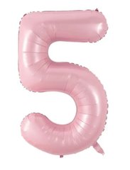 Фольгированный шар цифра «5» slim розовая 40" в уп (Китай)