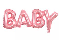 Фольгована кулька Напис "BABY" 84*35см Рожевий (Китай)
