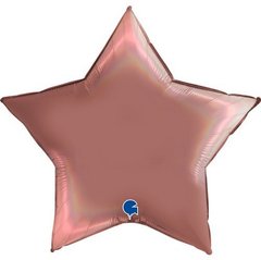 Фольгированный шар Grabo 36” Звезда Блеск Роза