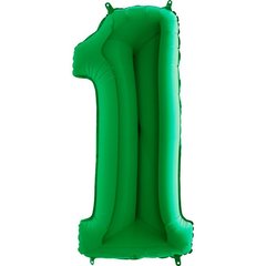 Фольгированный шар Grabo цифра «1» Зелёная 40" в уп