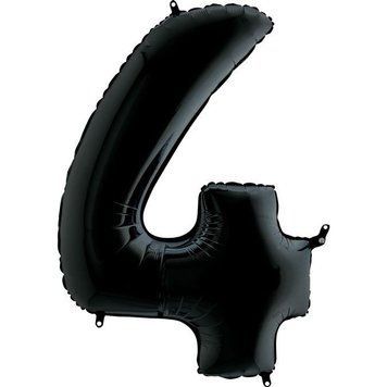 Фольгированный шар Grabo цифра &laquo;4&raquo; Чёрный 40" в уп
