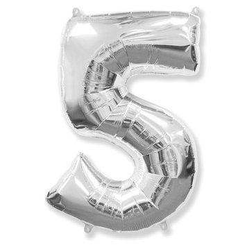 Фольгована кулька Flexmetal цифра &laquo;5&raquo; Срібло 40"