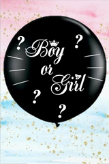 Гендерная наклейка boy or girl (одним цветом) без шара