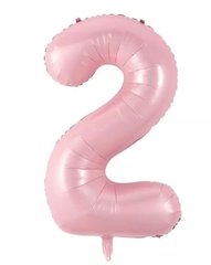 Фольгированный шар цифра «2» Розовая 16" (Китай)