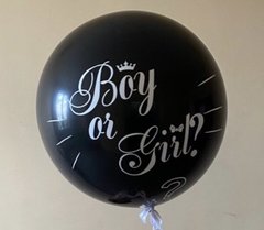 Гендерная наклейка boy or girl (одним цветом) без шара