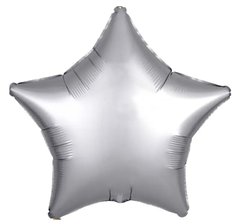 Фольгированный шар 18” Звезда сатин Серебро (Китай)