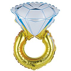 Мини фигура кольцо с синим бриллиантом