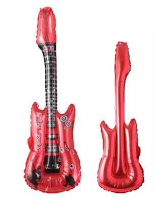 Фольгированный шар Большая фигура гитара красная 85 см (Китай)