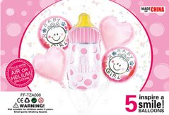 Набор из шаров "Бутылочка для девочки" (5 шт) Китай в уп.